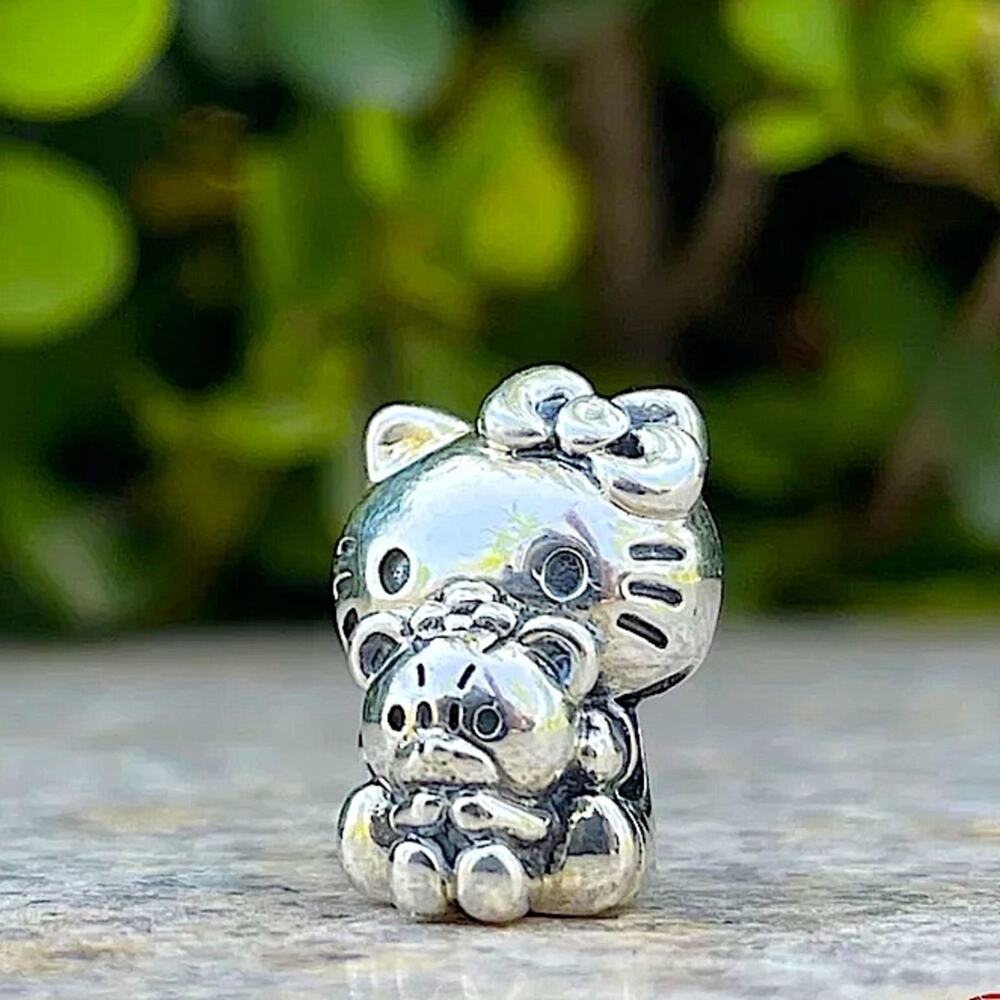 Hello Kitty Sterling Silver Charm For Pandora Bracelet Pandora Compatible - Picture 4 of 9